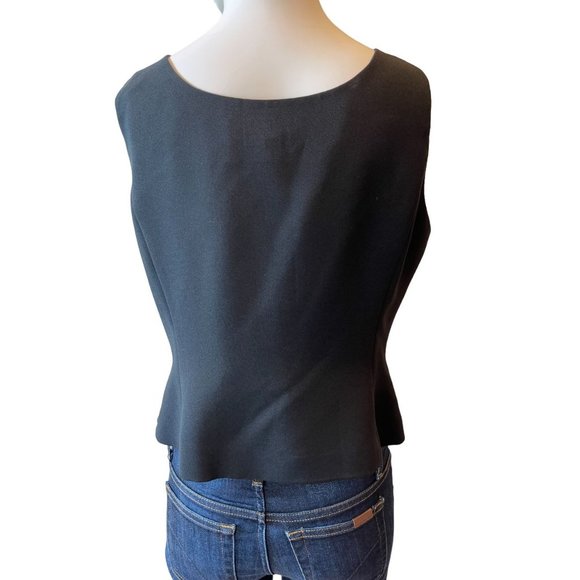 Kasper Womens Fitted Tank Top Scoop Neck Sleeveless Pullover Black Size 8P - Picture 2 of 7